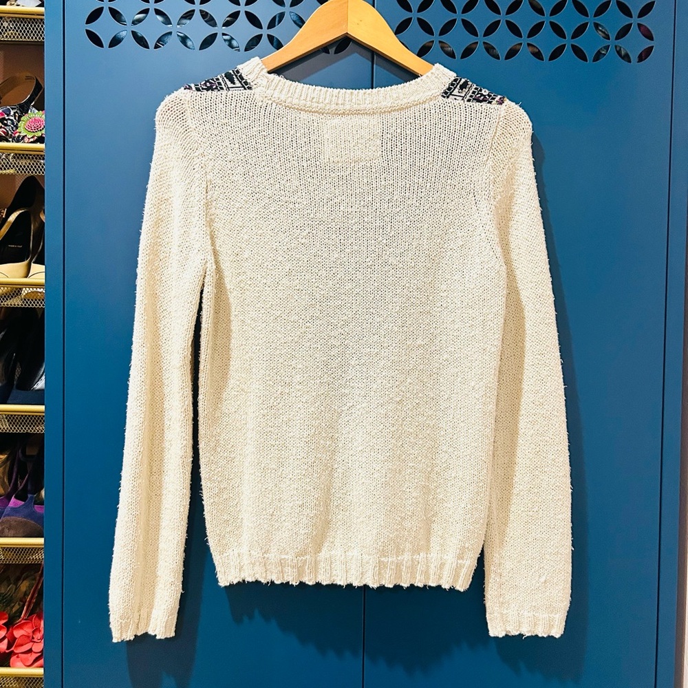 VTG Anthropologie Angel of the North Algarve Nordic Folk Cable Knit Sweater Sz M - Picture 10 of 12